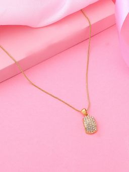 Estele - Gold Plated Trendy Striking Designer Pendant with Crystals for Women